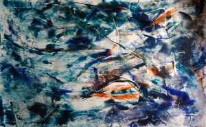 abstrait VII acrylique sur papier 71-110 cm