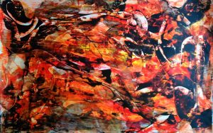 abstrait VIII acrylique sur papier 71-110 cm